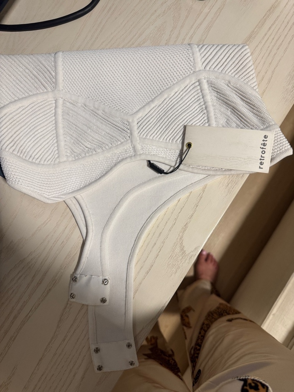 Retrofete Lena White Strapless Bustier Bodysuit - Picture 5 of 6